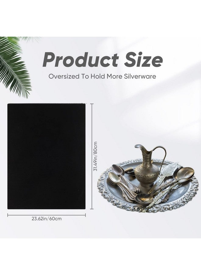 LEIFIDE Silver Storage Bags Oversized 24" x 30" Zipper Anti Tarnish Cloth Bag for Silver Storage, Silver Tray, Jewelry, Flatware, Silver Vase, Silver Polishing Cloth for Tarnish Cleaning (Black) - Image 2