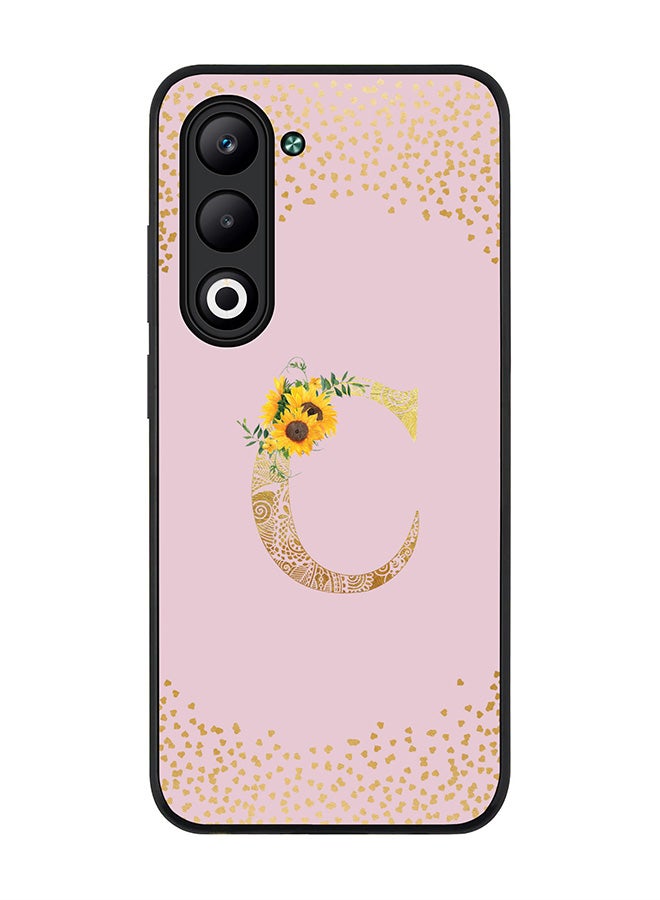Stylizedd For Oppo A5 5G / A5 4G Case,Slim fit Camera Protection, Shockproof Thin Phone cover  - Custom Floral Monogram - C  (Pink )