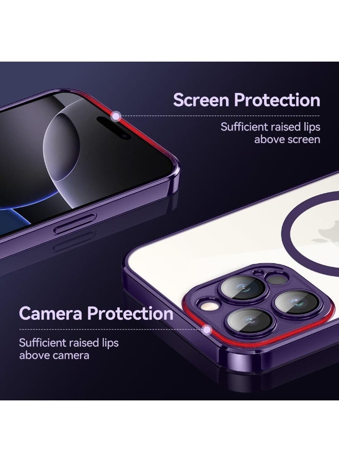For IPhone 16 Pro Max Soft TPU Case With Magnetic Adsorption Adjustable Crossbody Strap Neck Cord Lanyard And Wrist Tether Safety Straps For IPhone 16 Pro Max (Purple) - Image 3