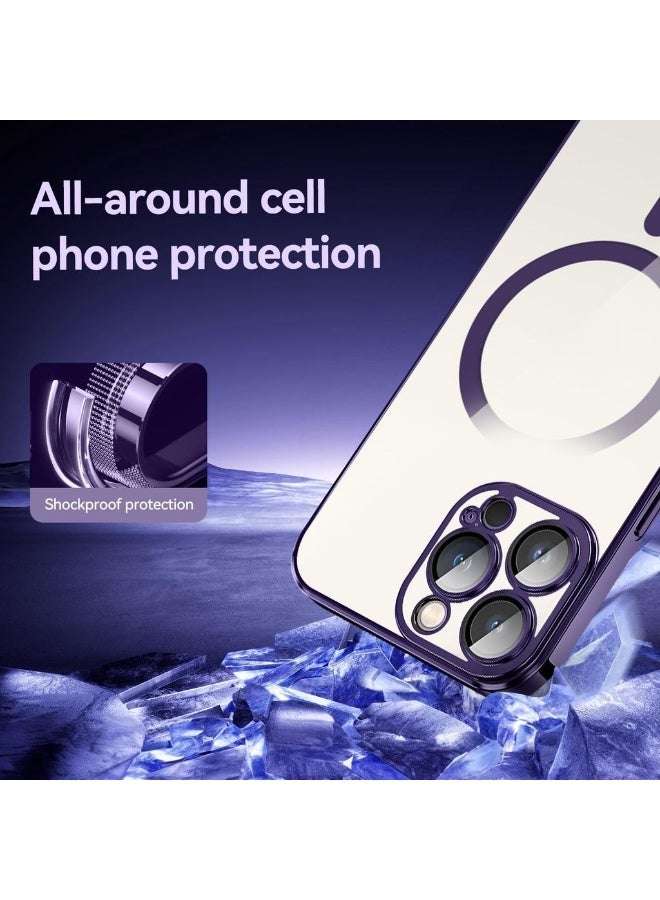 For IPhone 16 Pro Max Soft TPU Case With Magnetic Adsorption Adjustable Crossbody Strap Neck Cord Lanyard And Wrist Tether Safety Straps For IPhone 16 Pro Max (Purple) - Image 5