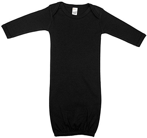 Earth Elements Baby Long Sleeve Gown 0-3 Months Black - Image 2