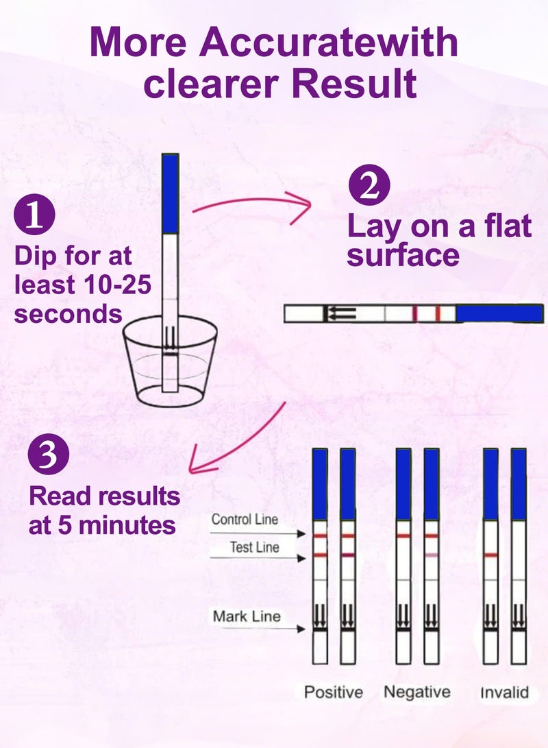 تشخبص ورقة اختبار الإباضة، 50 قطعة، تتنبأ بحالة الإباضة خلال الـ 24-48 ساعة القادمة، ورقة اختبار الخصوبة - Image 2