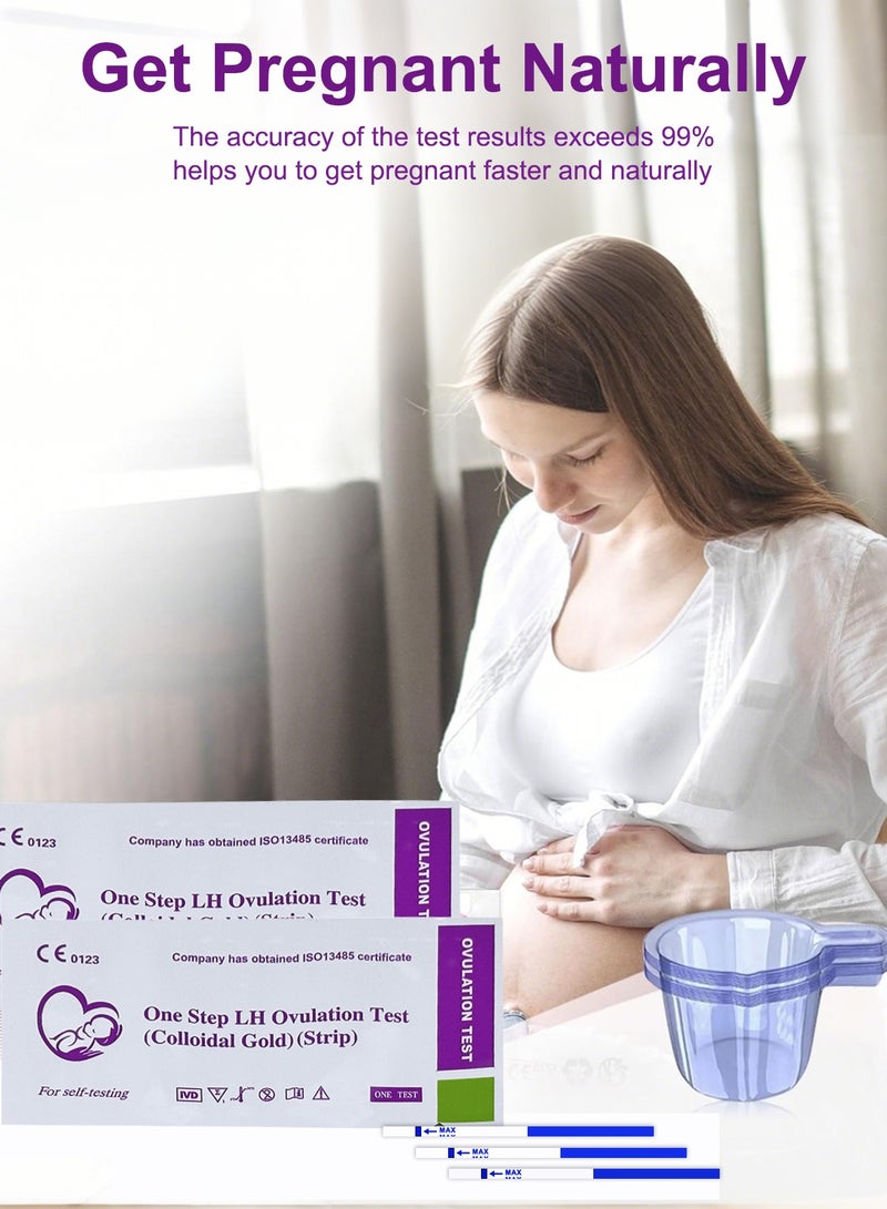 تشخبص ورقة اختبار الإباضة، 50 قطعة، تتنبأ بحالة الإباضة خلال الـ 24-48 ساعة القادمة، ورقة اختبار الخصوبة - Image 3