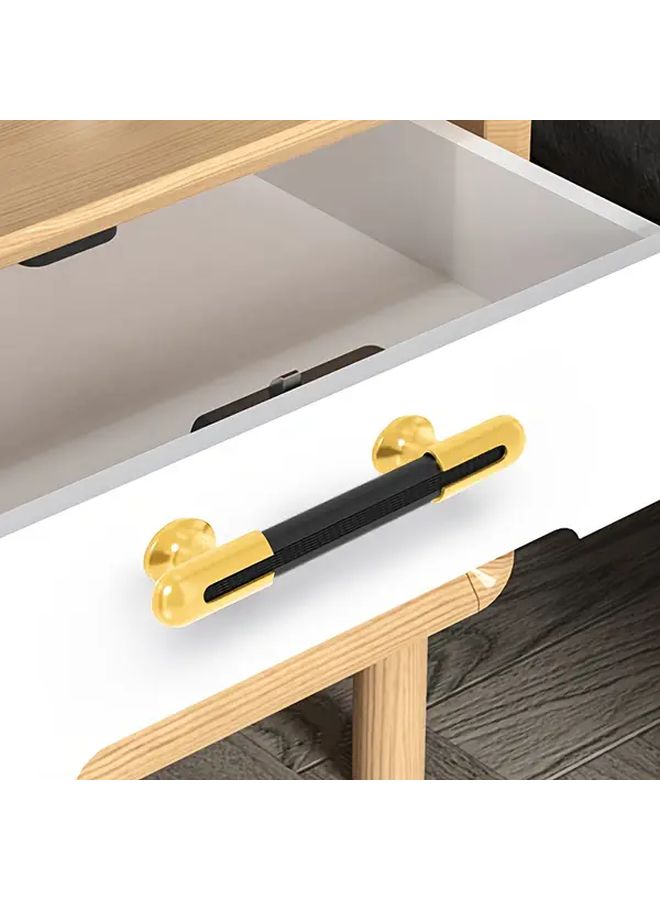 9 Pack Black Rod Golden Feet Pull Handles Cabinet Door And Drawer Pulls Aluminum Alloy Hardware - Image 2
