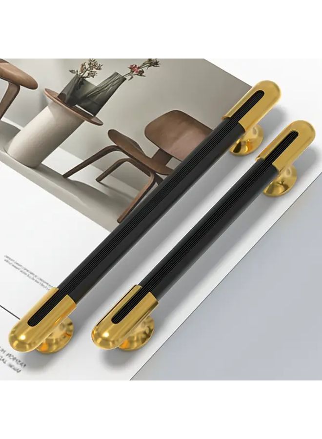9 Pack Black Rod Golden Feet Pull Handles Cabinet Door And Drawer Pulls Aluminum Alloy Hardware - Image 5