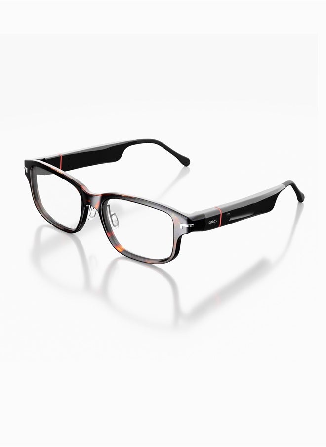 solos smartglasses - ARGON 7 SMART GLASSES | SOLOS AIRGO™ 3 - Shiny Havana Color - Smart Glasses for iPhone and Android. Chat GPT personal assistant. Solos multi language group translate. AI coach. Whisper® Technology.  Whisper® Messeges & Events. Up to 10 hours battery life. BT 5.2 an BLE Wireless. ~ 33ft in open space. - Image 1