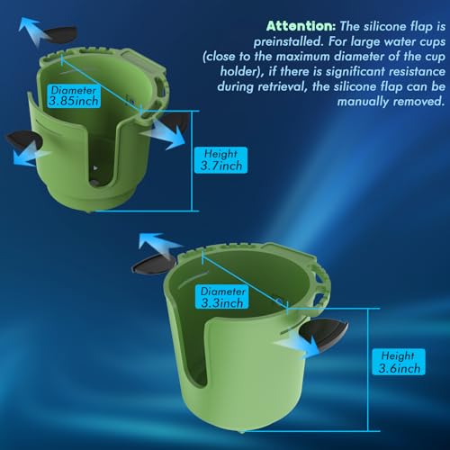 EDSRDUX Desk Cup Holder with Spill-Proof Cup Design, Clip on Cup Holders for Desk, Table, Porch Swing, Patio Chair , Fits Maximum Diameter of 3/3.38 inches Bottles. (Green, Medium) - Image 5