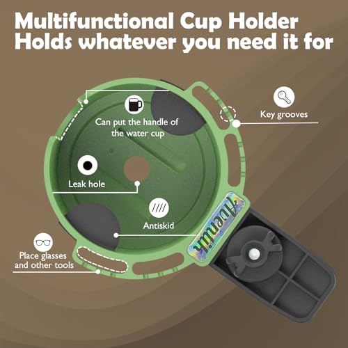 EDSRDUX Desk Cup Holder with Spill-Proof Cup Design, Clip on Cup Holders for Desk, Table, Porch Swing, Patio Chair , Fits Maximum Diameter of 3/3.38 inches Bottles. (Green, Medium) - Image 3
