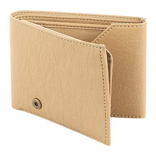 SAMTROH Beige Edge Cut PU Leather Wallet for Men I 3 Card Slots I 2 Currency & 2 Secret Compartments I 1 Coin Pocket & 2 ID Card Slots. - Image 1