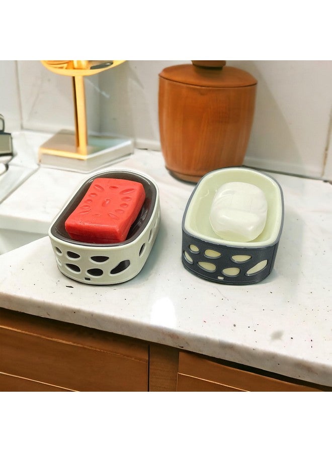 CSM Plastic Soap Case Soap Holder Soap Dish For Bathroom Kitchen Sink - Set Of 4 Pcs,Multicolor - Image 2