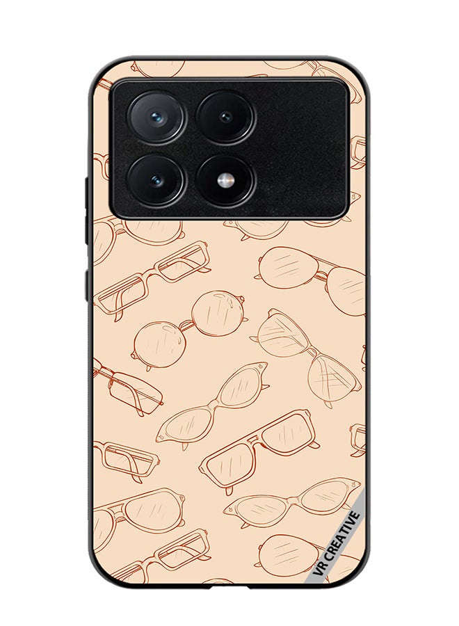 VR CREATIVE Protective Case Cover For Xiaomi Poco X6 Pro Sketch Eyeglasses Design Multicolour - Image 1