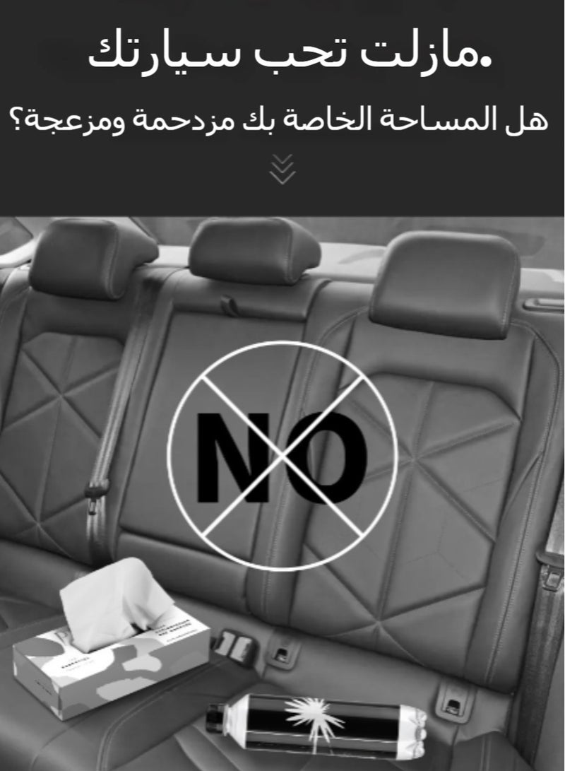 Naxifly Car Storage Box Leather Car Seat Back Storage Bag with Folding Table Support and Multi-Pocket Hanging Storage Bag for Car Seat Back - Black - Image 2