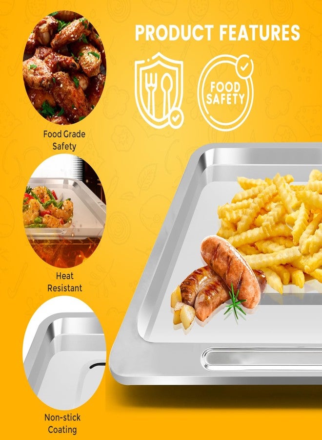 GWY صينية طهي GWY لقلاية الهواء CHEFMAN XL 10L متعددة الوظائف الرقمية، مقاس 9.4 × 8.8 بوصة، مصنوعة من مواد غير لاصقة آمنة غذائيًا، رف بديل لقلاية الهواء، صينية شواء، طبق مقرمش، آمنة للغسل في غسالة الأطباق - Image 5