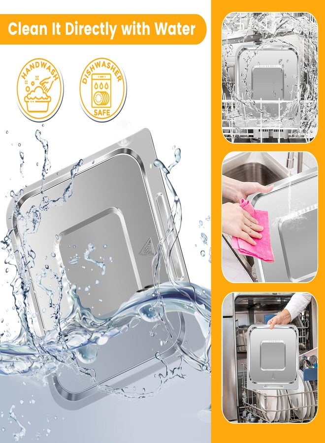 GWY صينية طهي GWY لقلاية الهواء CHEFMAN XL 10L متعددة الوظائف الرقمية، مقاس 9.4 × 8.8 بوصة، مصنوعة من مواد غير لاصقة آمنة غذائيًا، رف بديل لقلاية الهواء، صينية شواء، طبق مقرمش، آمنة للغسل في غسالة الأطباق - Image 4