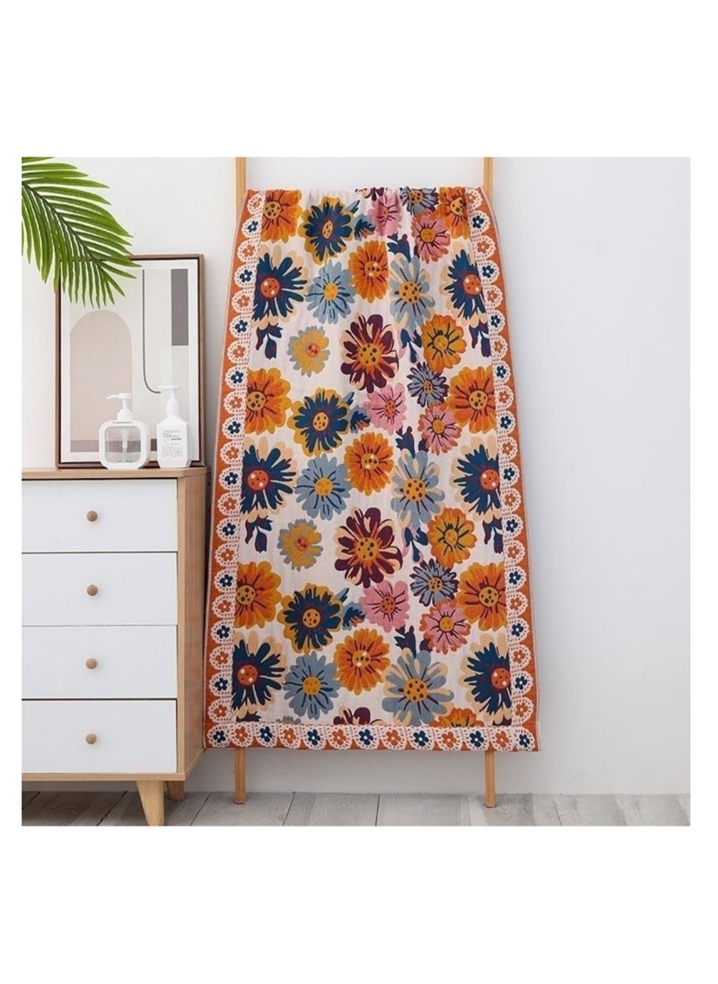 NOVOLAN Bath Towel Oversized Adult Bath Towel Bohemian-inspired Style, 4-Layered Softness, Minimal Shedding, Quick Absorption & Fast Drying, Wrapping Capability, Double Sided Pattern 80*160cm