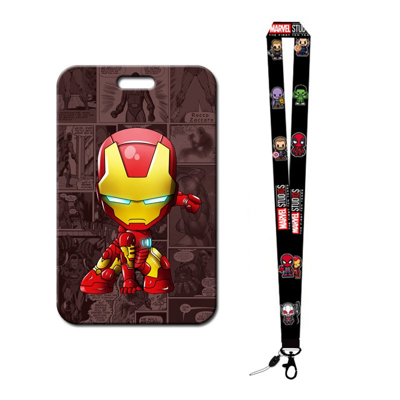 Creative Marvel Cartoon Card Holder Marvel 11 + Long Lanyard 