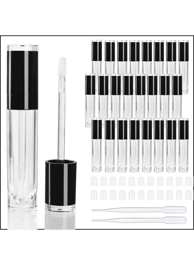 COSIDEA 26 Pcs Refillable Empty 8Ml Lip Gloss Tubes With Clear Wand，Round Black Lipgloss Containers，Diy Cosmetic Packing Container Bulk Wholesale - Image 1