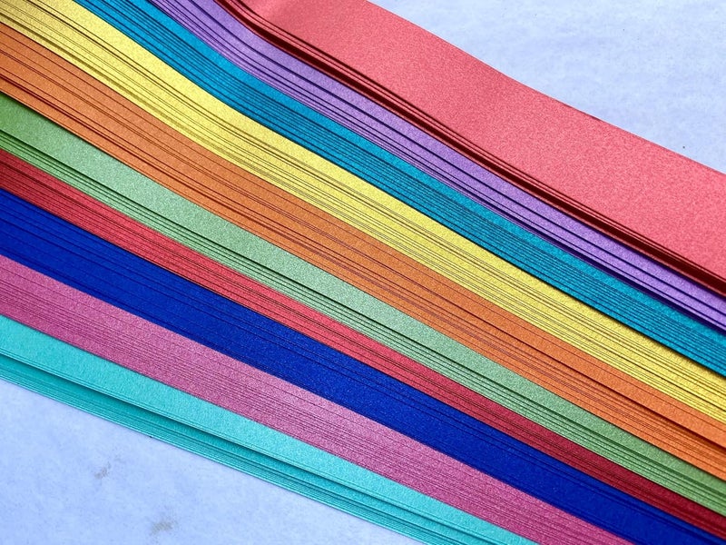 Froebel Mint 3/8" Assorted Metallic Paper Strips for German, Froebel, Moravian Stars & Weaving (120 Strips) - Image 5