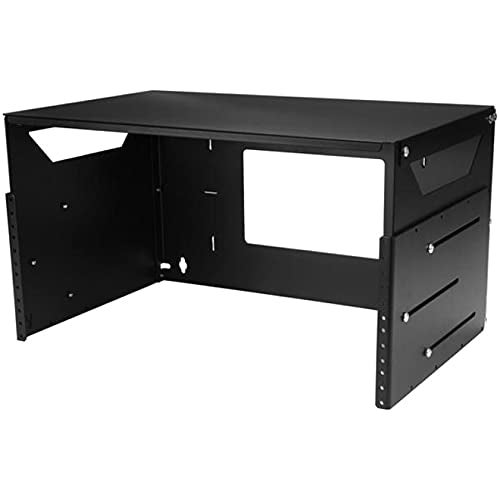 StarTech.com 2-Post 4U Open Frame Wall Mount Network Rack with Built-in Shelf, Wall Mount Data Rack with Adjustable Depth for AV / Computer / IT Equipment, TAA Compliant Server Rack (WALLSHELF4U) - Image 5