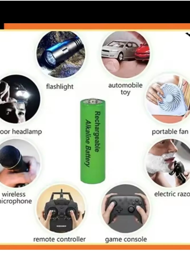 XTREME - Rechargeable battery, size AA, lithium ion, rechargeable batteries, high quality, consisting of 4 pieces, charging, green color - Image 1