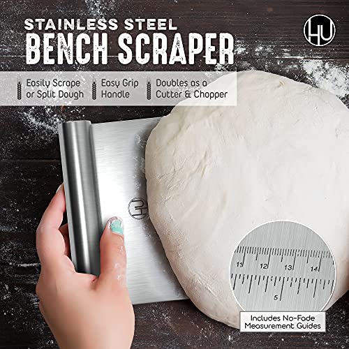LHU Sourdough Start Kit - Sourdough Bread Baking Supplies with Banneton Bread Proofing Basket Bowl, Cloth, Whisk, Bread Lame, Dough Scraper, 2 Brushes - Sourdough Starter Kit Bread Making & Baking Tools - Image 5