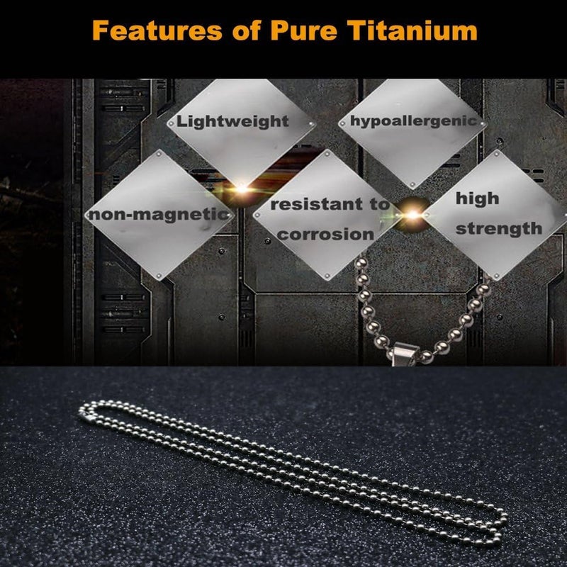 TI-EDC TI-EDC Pure Titanium Bead Ball Chain Necklace, Jewelry Chain Adjustable with Gift Package for Men and Women (3.0mm Bead-30in Length) - Image 4