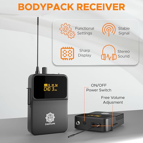 DIGIMORE Wireless in-Ear Monitor System with Earphones | 328 Ft Range | Rack Mount | Professional Stereo Sound Transmitter | for Studio, Guitar, Band Rehearsal, Live Performance (D-800 Pro) - Image 5