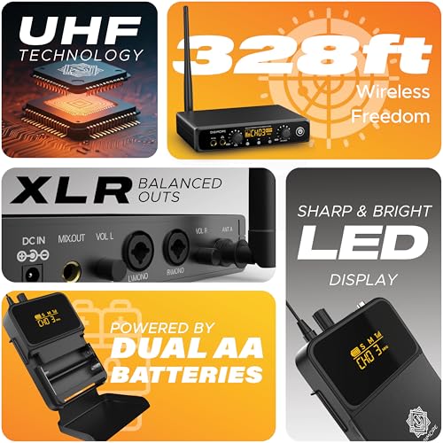 DIGIMORE Wireless in-Ear Monitor System with Earphones | 328 Ft Range | Rack Mount | Professional Stereo Sound Transmitter | for Studio, Guitar, Band Rehearsal, Live Performance (D-800 Pro) - Image 2
