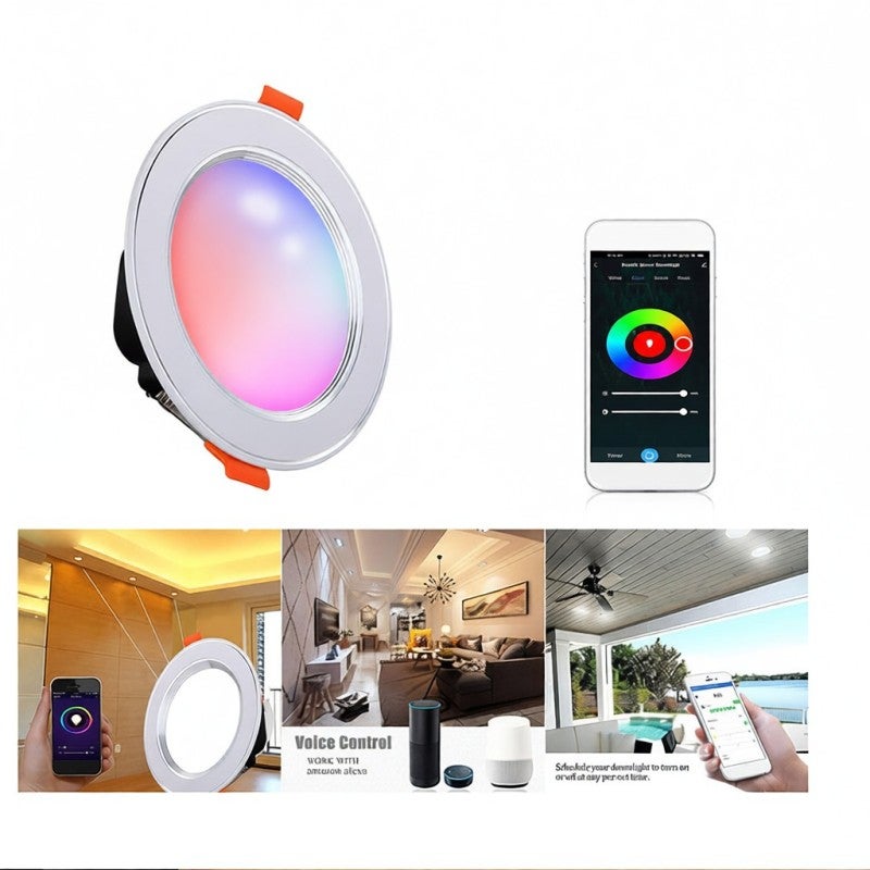 مصباح LED سفلي بتقنية واي فاي 6 واط 950 لومن 2700K-5000K أسود نحيف للغاية - تحكم صوتي عبر التطبيق مع وظيفة المؤقت، مصباح LED سفلي للمنزل والمطبخ وغرفة المعيشة وغرفة النوم والمكتب - Image 5