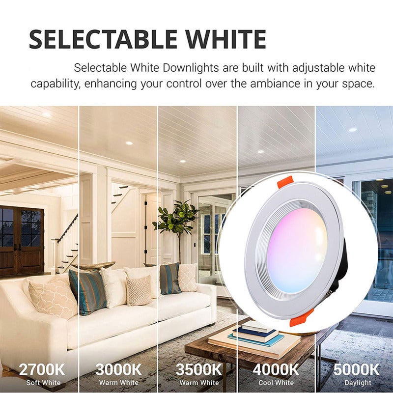مصباح LED سفلي بتقنية واي فاي 6 واط 950 لومن 2700K-5000K أسود نحيف للغاية - تحكم صوتي عبر التطبيق مع وظيفة المؤقت، مصباح LED سفلي للمنزل والمطبخ وغرفة المعيشة وغرفة النوم والمكتب - Image 3