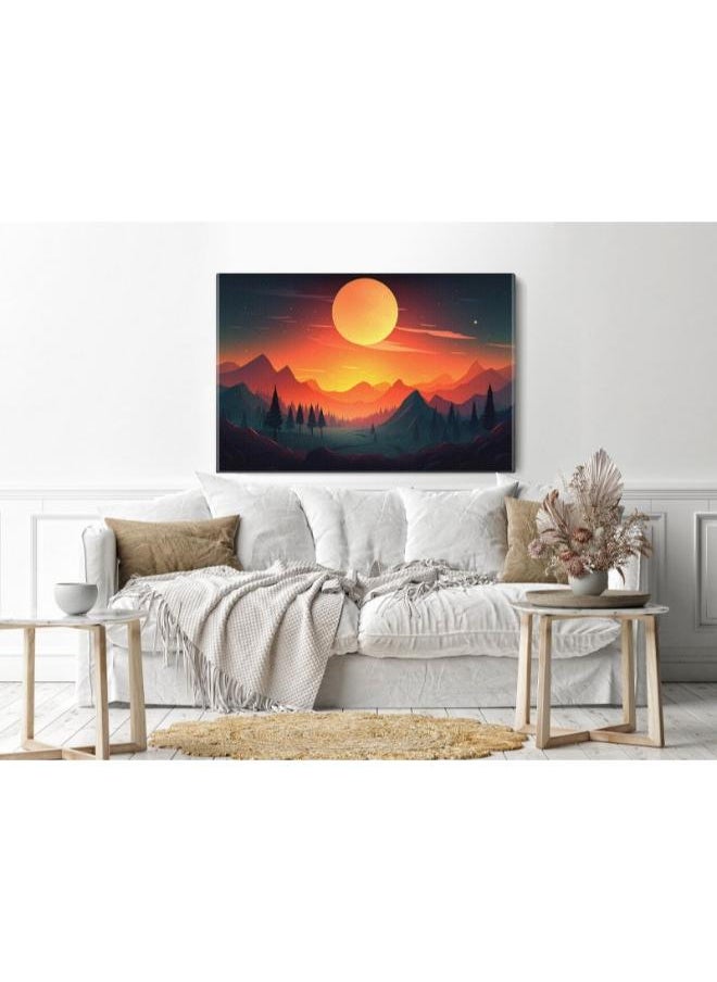 Home Gallery - home gallery obscuration illustration color Printed Canvas wall art - Image 1