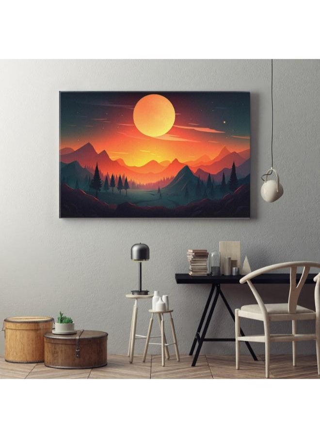 Home Gallery - home gallery obscuration illustration color Printed Canvas wall art - Image 1