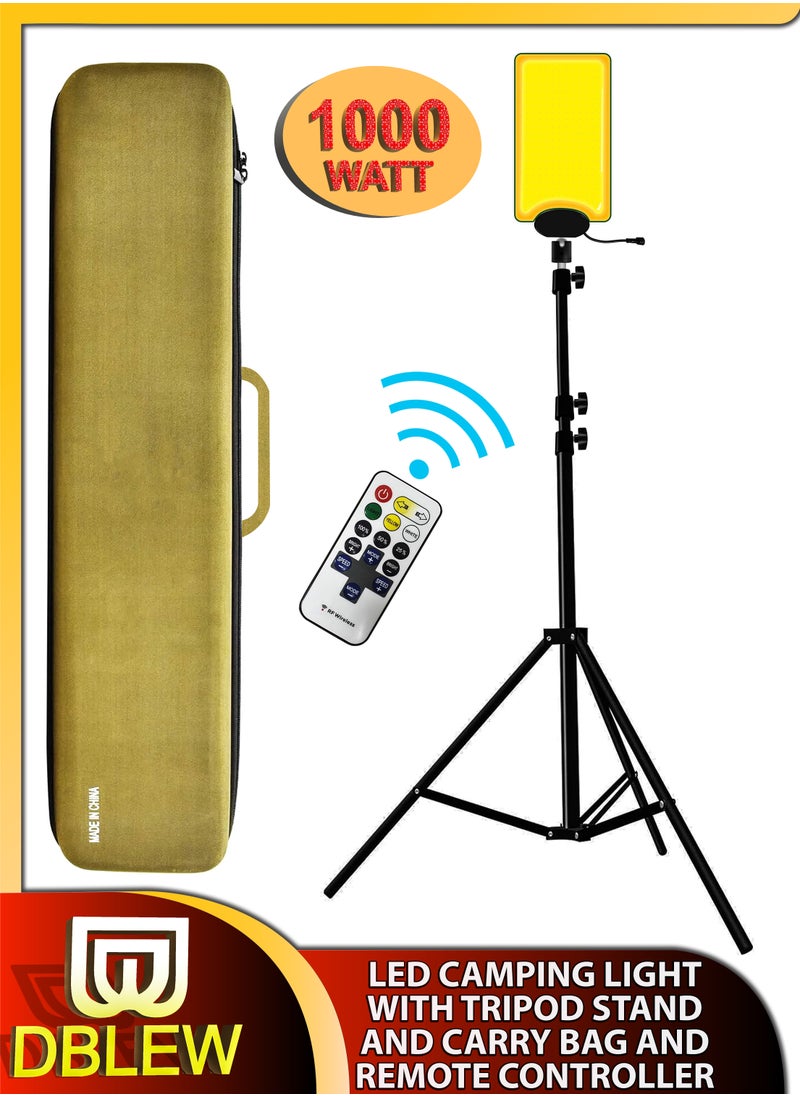 DBLEW - Led Camping Light With Remote Control 96000 Lumen Portable Adjustable Height Telescopic Tripod Stand Super Bright 12V Outdoor Work Fishing Patio Yard Garden Pool Night Party Street Stall Desert 1000W - Image 1