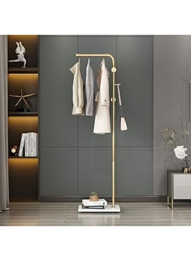DUNISO Metal Coat Rack Freestanding, Coat Stand With 3 Hooks,Clothing Rack with Natural Marble Base, Space-Saving,Stable and Durable，for Entryway, Living Room,Bedroom, Office - Image 2