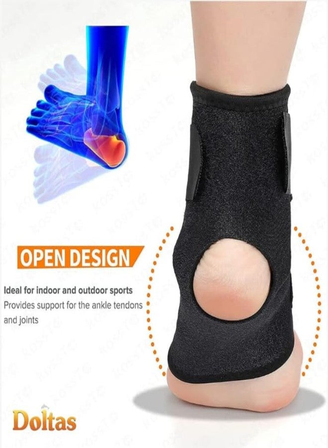 DOLTAS Premium Ankle Compression Brace, Adjustable Support Brace for Foot Care, Sprain, Injury, Ankle Protection Guard Helpful In Pain Relief And Recovery | For Men & Women (Black) (Pack of 1) - Image 2