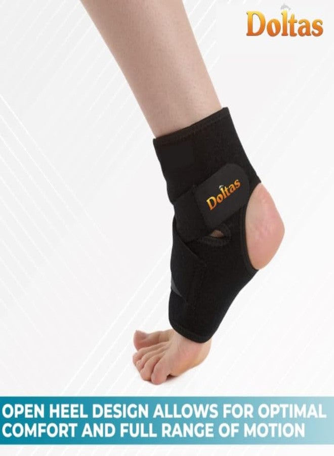 DOLTAS Premium Ankle Compression Brace, Adjustable Support Brace for Foot Care, Sprain, Injury, Ankle Protection Guard Helpful In Pain Relief And Recovery | For Men & Women (Black) (Pack of 1) - Image 4