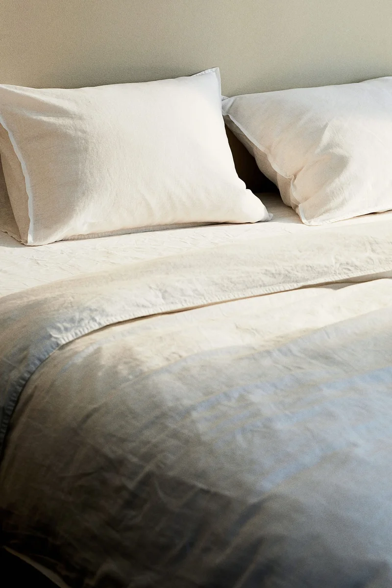 اتش اند ام لحاف من مزيج الكتان بمقاس double/king