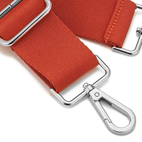 ZOOEASS Silvery Buckles Wide Shoulder Strap (Solid),Adjustable Replacement Belt Crossbody Canvas Bag Handbag (Burnt Sienna) - Image 2