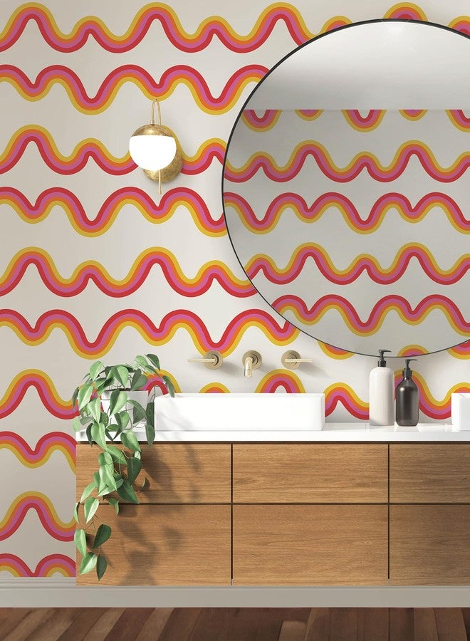 NuWallpaper x Very Gay Paint Beverly Slopes Pink Peel and Stick Wallpaper, VGS6435 - Image 2