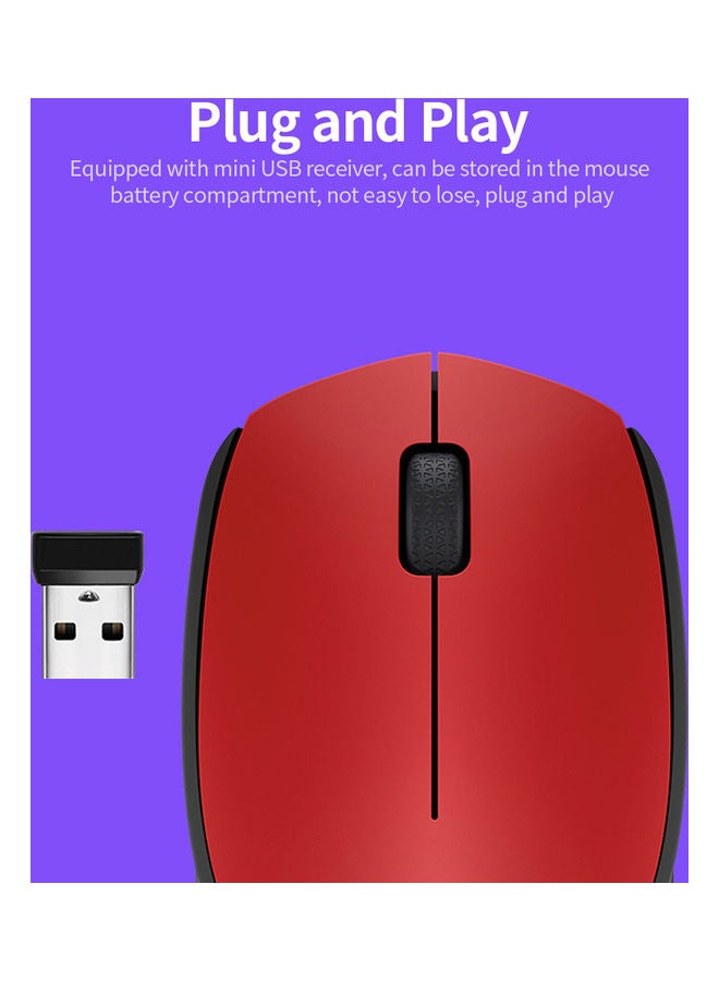 Logitech M170 2.4G Wireless Optical Mouse Ergonomic Symmetrical Mouse with 10m Wireless Transmission Distance Plug and Play Blue Blue - Image 4