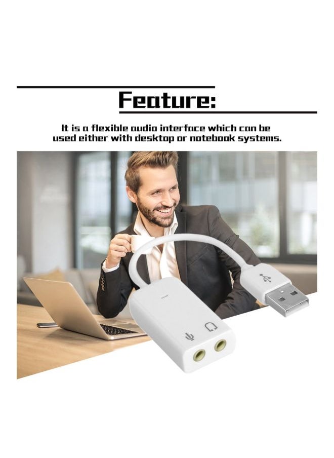 NIBEMINENT USB External Sound Card White  - Image 3