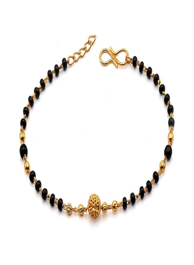 JHB Bangle Style Beautiful Latest Trend Metal & Brass Artificial Hand Mangalsutra Bracelet for Women (Yellow) - Image 1