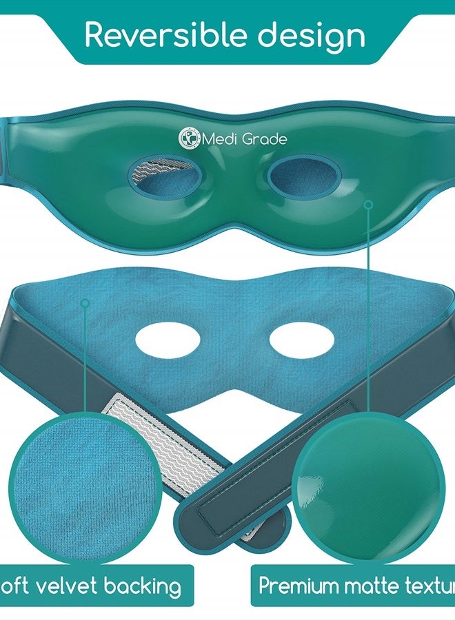 Medi Grade Cooling Face Mask and Cold Eye Mask - Safe Gel Technology Complete Eye, Under Eye and Face Ice Pack Set - Soothing for Dark Circles and Puffiness - Cool Bag Incl. - Image 3