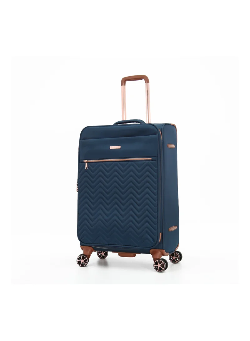 AMERICAN FLYER Softside Luggage Trolley Bag 3 Pieces Set,Navy (S-20",M-24",L-28")