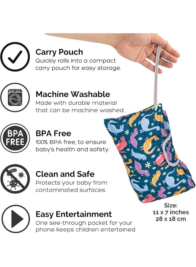 suessie Suessie Shopping Cart Cover for Baby or Toddler | 2-in-1 High Chair Cover | Universal Fit for Boy or Girl | Includes Carry Bag | Machine Washable | Fits Restaurant Highchair (Dinosaurs) - Image 5