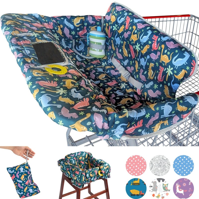 Suessie Shopping Cart Cover and High Chair Cover, Dinosaurs - Image 1