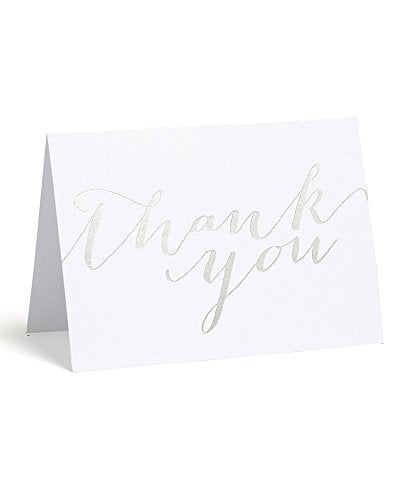 Gartner Studios Silver Foil Thank You Card, 3.5 x 5 inches, Includes Envelopes 50 Count (14269) - Image 1