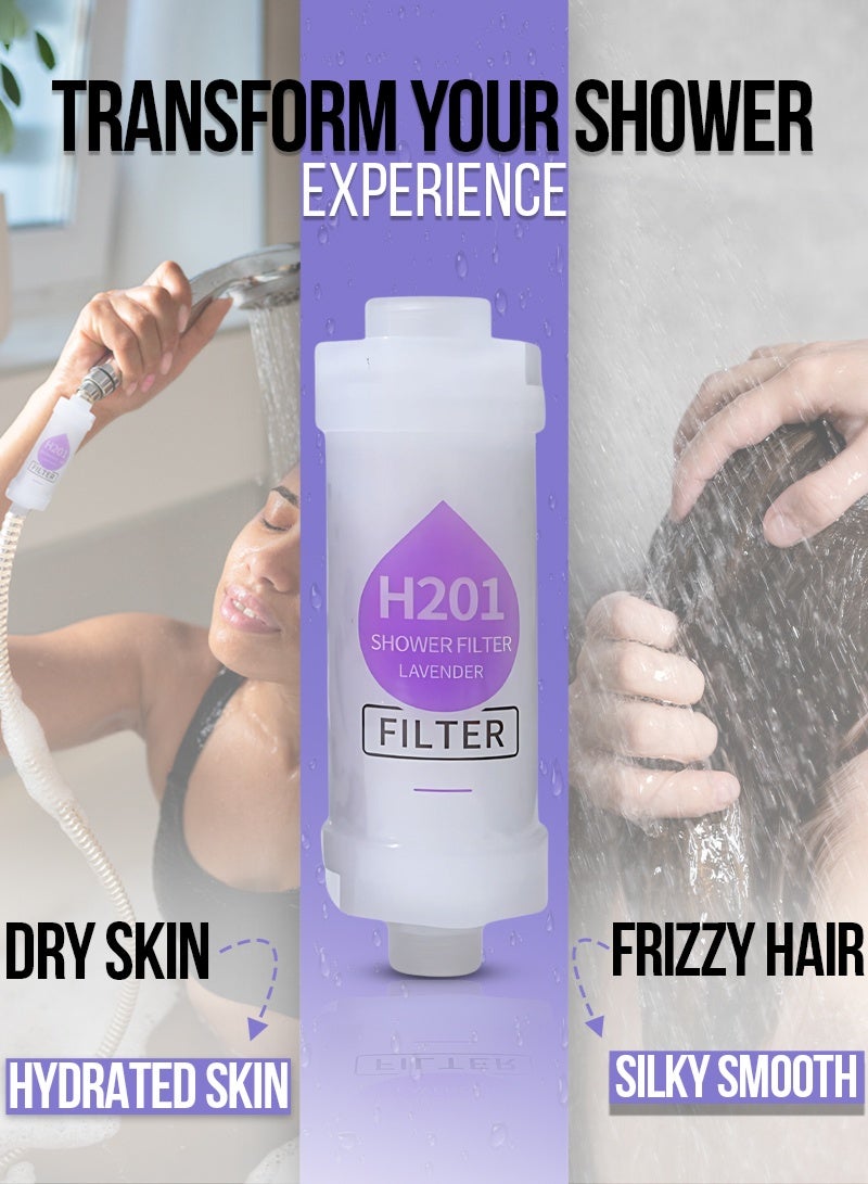 ABJ 2-Pack Vitamin C Shower Filter / Shower Head Filter – Water Purifier with Aromatherapy, Removes Chlorine & Fluoride, Improves Skin Hydration & Hair Health (Lavender + Pine Forest) - Image 4