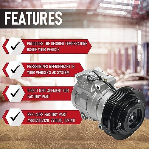 AA Ignition Replacement AC Compressor and Clutch Kit - Compatible with Toyota Vehicles - 2003, 2004, 2005, 2006, 2007, 2008 Corolla, Matrix 1.8L - Replaces 8832002120, CO 27000C, CS20101, 295525NH, 144004C, 1419N - Image 2
