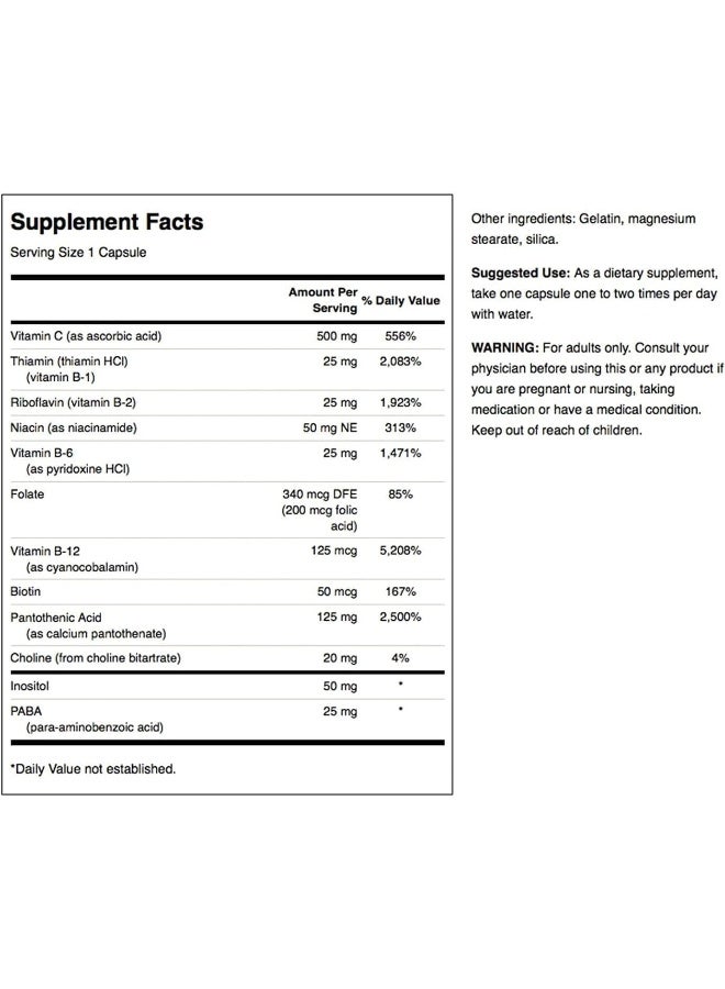 SWANSON Super Stress B Complex - 100 Capsules - Image 2